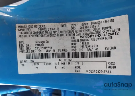 2018 Ford Focus Rs from USA, damaged, VIN WF0DP3THXJ4126812